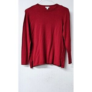 J JILL Petite Long Sleeve Red Round Neck Sweater Shirt (S)